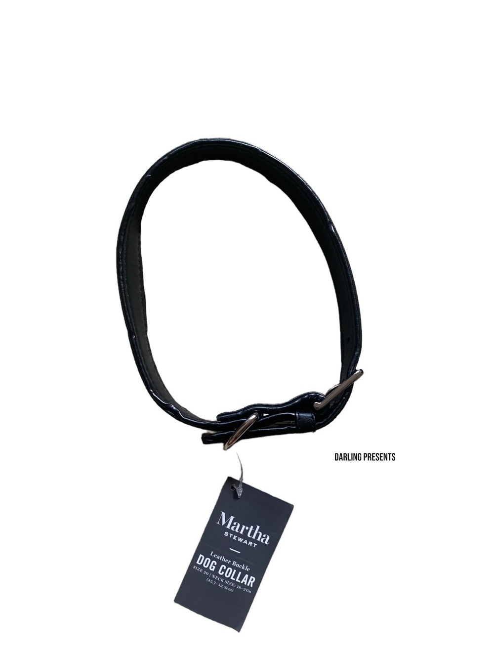 Martha Stewart Vegan Leather Dog Collar Color Black Size 20/L